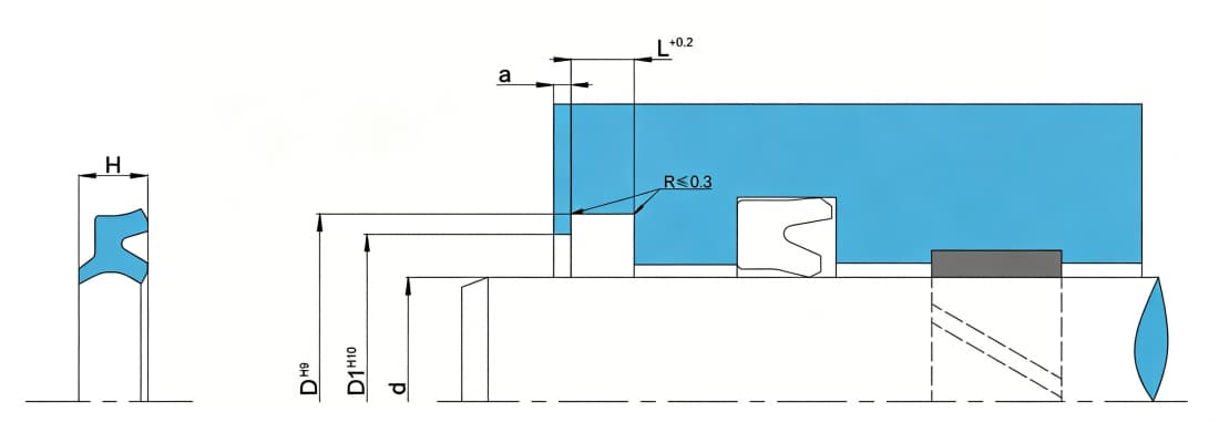 Double lip double acting wiper seal Double lip double acting wiper seal